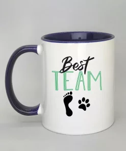 Keramiktasse Best Team Rand dunkelblau