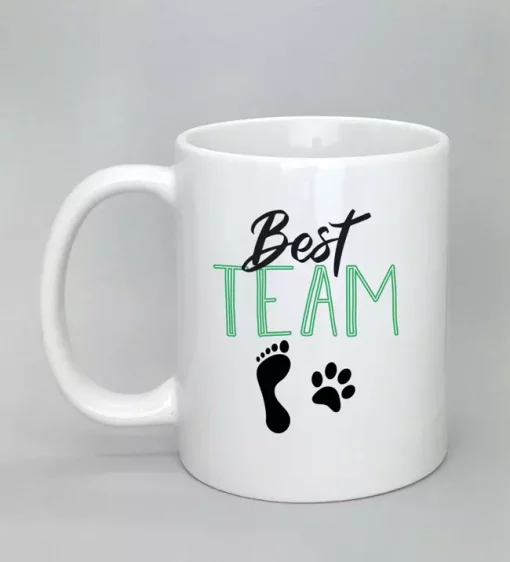 Keramiktasse Best Team weiß