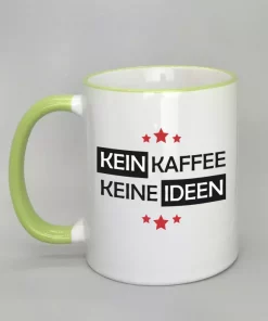 Spruchtasse Kein Kaffee - Keine Ideen Rand hellgrün