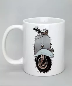 Keramiktasse mit Vespa weiß