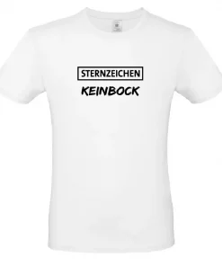 Statement-Shirt Sternzeichen Keinbock weiß