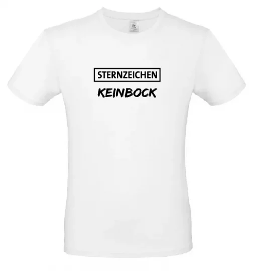 Statement-Shirt Sternzeichen Keinbock weiß