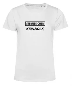 Statement-Shirt Sternzeichen Keinbock weiß