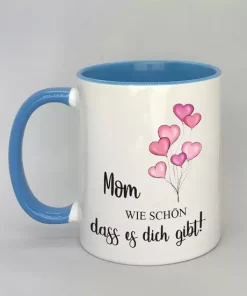 Spruchtasse Mom mit farbiger Innenseite