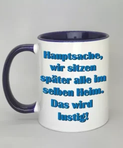 Spruchtasse mit farbiger Innenseite