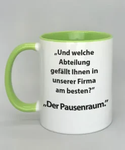 Spruchtasse mit farbiger Innenseite